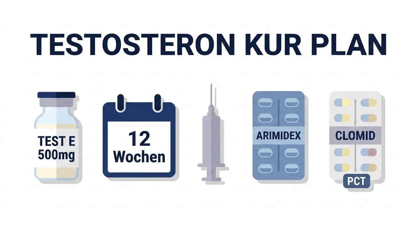 Testosteron-Kur-Plan: Vom Anfänger zum 12-Wochen-Zyklus — der vollständige Leitfaden mit Bluttests, Kosten und PCT
