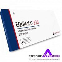 EQUIMED 250 (Boldenon Undecylenat) von Deus Medical. Fläschchen mit 10 ml, enthält 250 mg/ml Boldenon Undecylenat