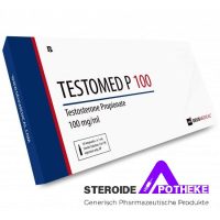 TESTOMED P 100 (Testosteron Propionat) von Deus Medical. Fläschchen mit 10 ml, enthält 100 mg/ml Testosteron Propionat