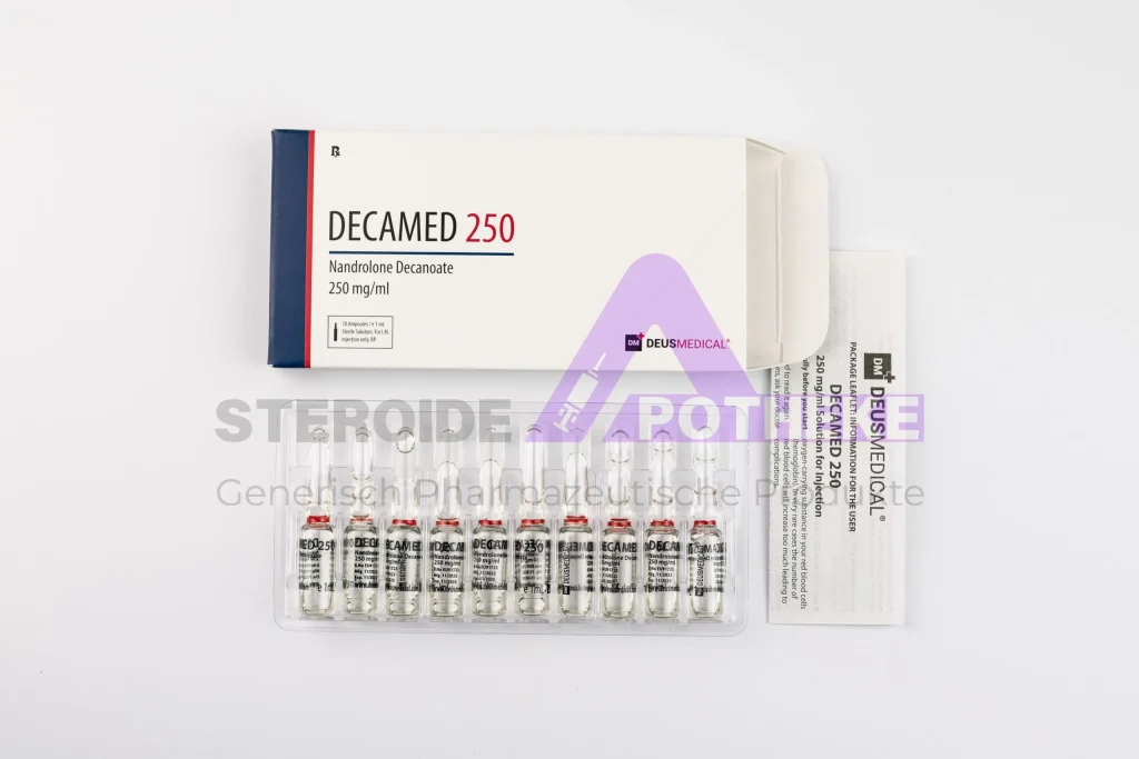 Decamed 250 (Nandrolon-Decanoat 250 mg/ml) 10-Ampullen-Blister öliger Lösung zur intramuskulären Injektion – langwirksames, anaboles Androgen von DeusMedical