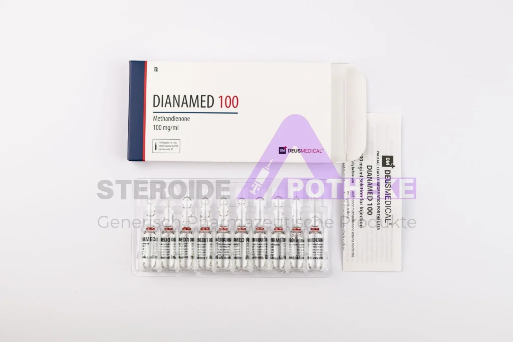 Dianamed Suspension 100 (Methandienon 100 mg/ml) 10-ml-Flasche wässriger Suspension zur intramuskulären Injektion – schnellwirksames, stark anaboles Steroid von DeusMedical