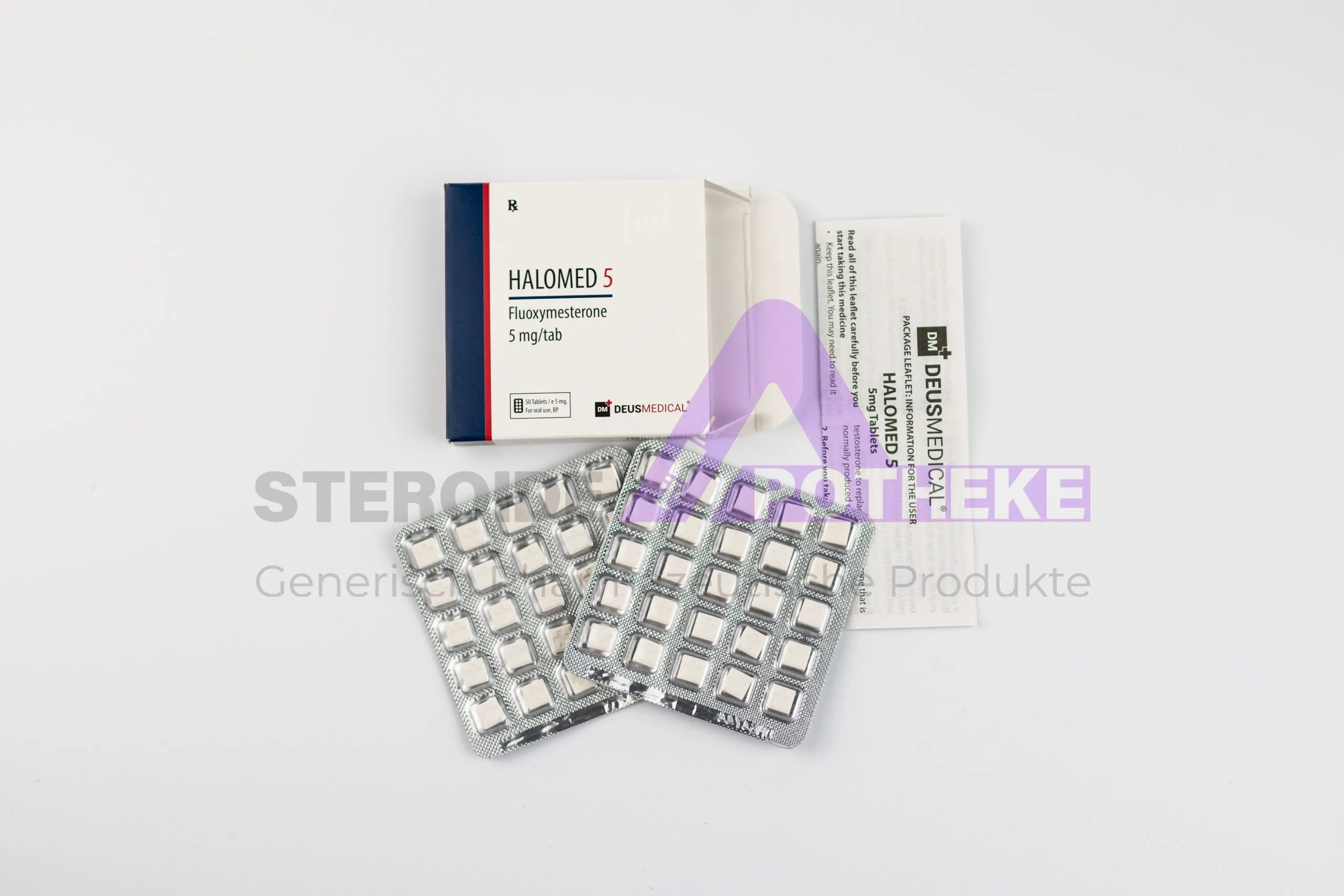 HALOMED 5 DeusMedical 50 Tabletten (5mg/tab) 1 Halomed 5 (Oxandrolon 5 mg) 50-Tabletten-Blister von DeusMedical – orales, nicht-aromatisierendes Anabolikum für harte Muskeln und neurologische Kraftsteigerung