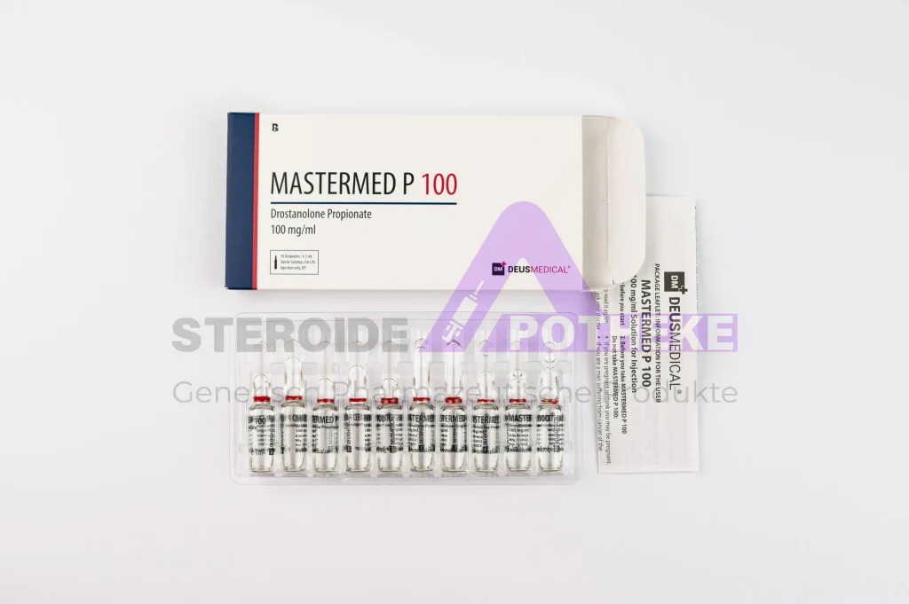 Mastermed P 100 (Drostanolon-Propionat 100 mg/ml) 10-ml-Flasche öliger Lösung zur intramuskulären Injektion – nicht-aromatisierendes, anti-östrogenes Anabolikum von DeusMedical