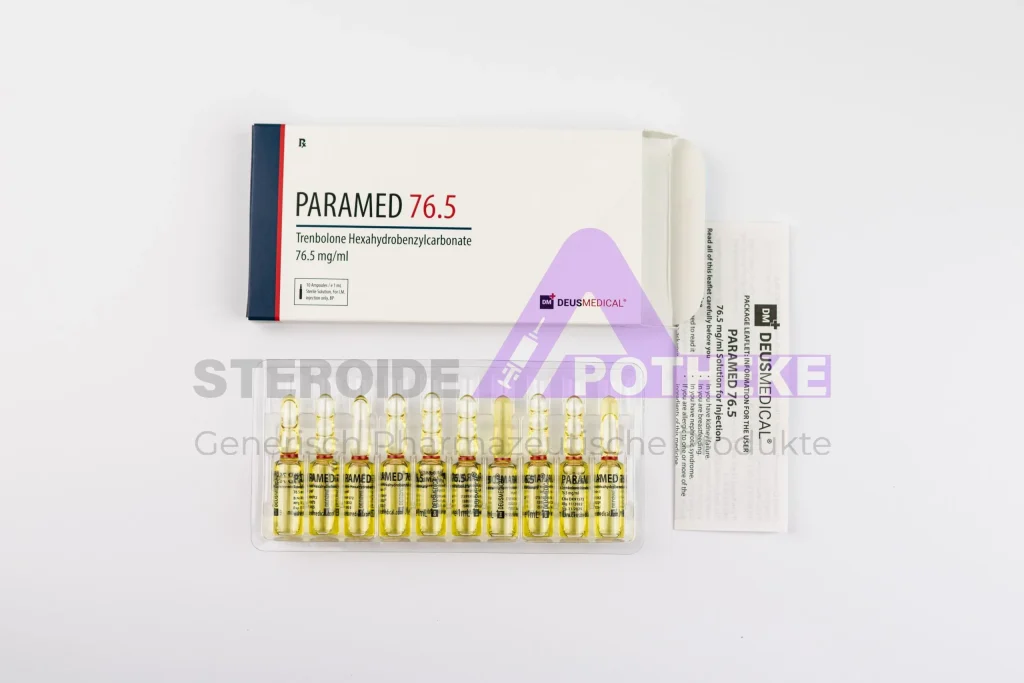 Paramed 76.5 (Trenbolon-Hexahydrobenzylcarbonat 76.5 mg) Ampulle öliger Lösung zur intramuskulären Injektion – langwirksames, stark androgenes Anabolikum von DeusMedical