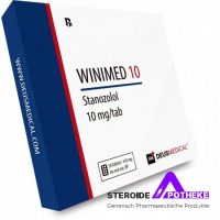 WINIMED 10 von Deus Medical. Packung mit 50 Tabletten, jede enthält 10 mg Stanozolol