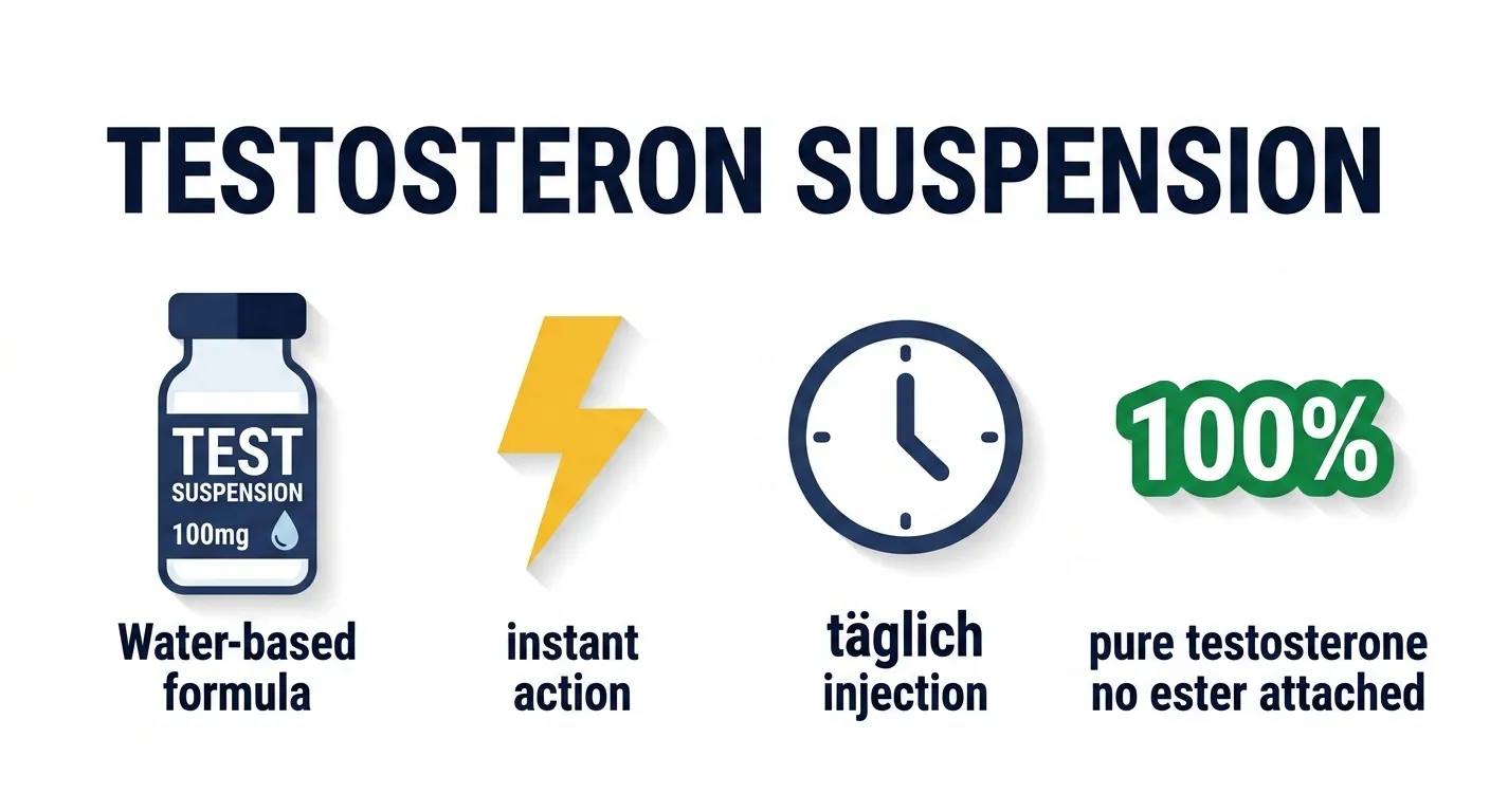 Testosteron Suspension – reines Testosteron ohne Ester, sofortige Wirkung und tägliche Injektion für maximale Leistung