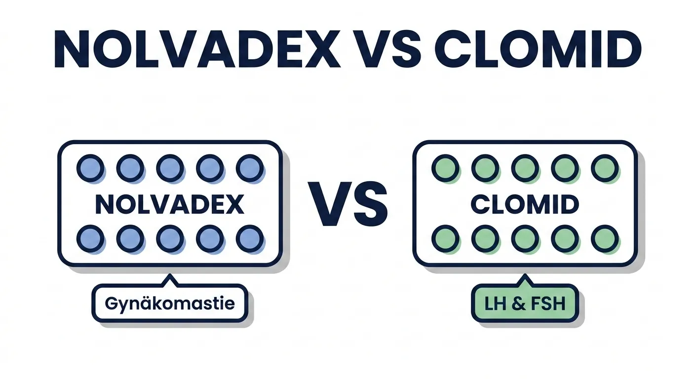 Nolvadex vs. Clomid – Vergleich der beiden SERMs für PCT: Gynäkomastie-Schutz vs. LH & FSH Stimulation