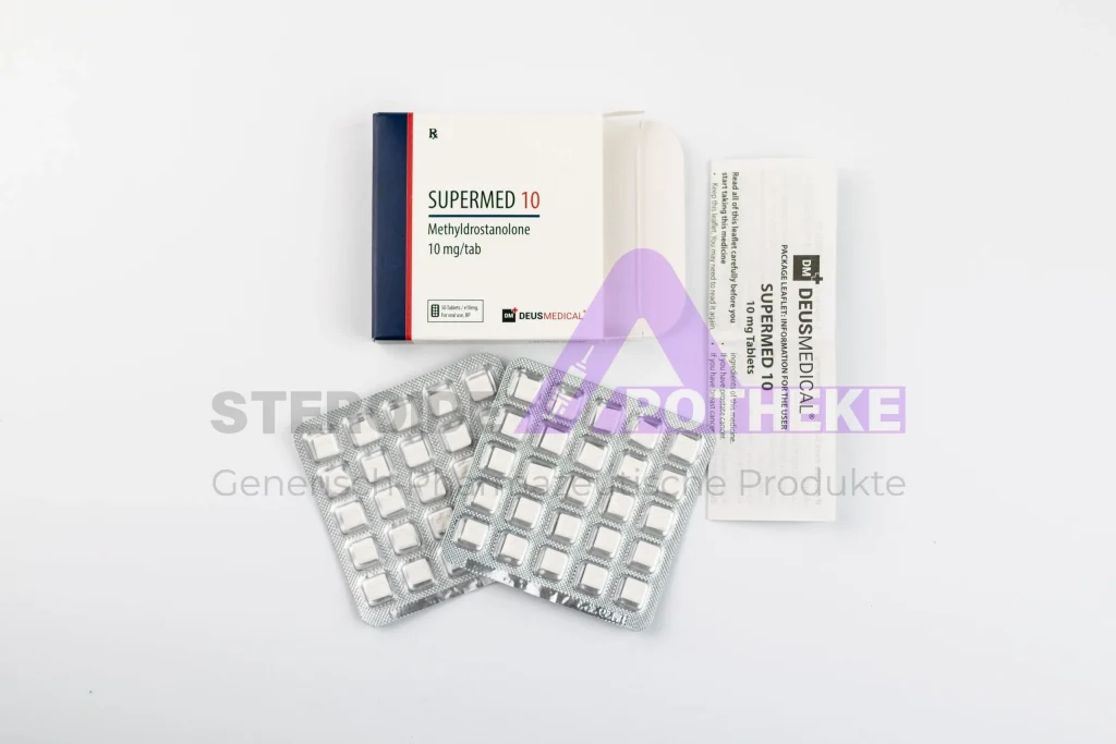 Supermed 10 Methyldrostanolon von Deus Medical – 50 Tabletten à 10 mg „Superdrol“ für extrem trockene Masse, explosive Kraft und harte Muskeldefinition in kürzester Zeit