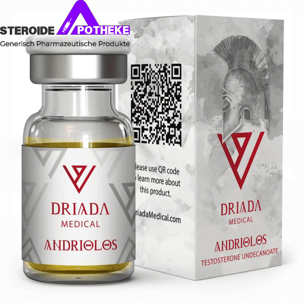 Andriolos (Testosteron Undecanoat) Driada Medical 10 Ampullen (250 mg/ml) - leistungsstarkes Testosteron zur Förderung von Muskelaufbau und Kraft.