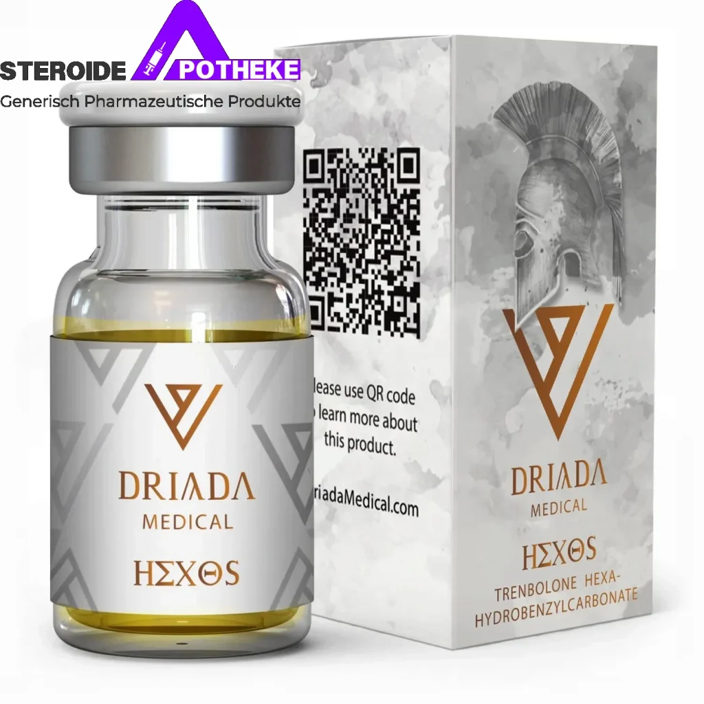 Hexos Trenbolon-Hexahydrobenzylcarbonat von Driada Medical – 10 ml Fläschchen 76 mg/ml für langanhaltende anabole Wirkung, extreme Muskelhärte und veinsige Contest-Qualität über 10-12 Wochen