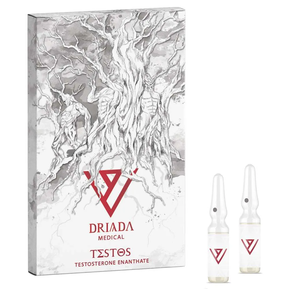 Testos Testosteron-Enanthat von Driada Medical – 10 ml Fläschchen 250 mg/ml für gleichmäßige Muskelmasse, gesteigerte Kraft und konstante Hormonspiegel über 10-12 Wochen – ideale Basis für jeden Bulking- oder TRT-Plan