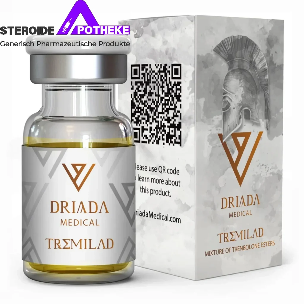 Tremilad Trenbolon-Mix von Driada Medical – 10 ml Fläschchen 200 mg/ml (Acetat 60 mg + Hexahydrobenzylcarbonat 80 mg + Enanthate 60 mg) für sofortige UND langanhaltende extreme Muskelhärte, maximalen Fettabbau und veinsige Definition – nur 2 Injektionen pro Woche
