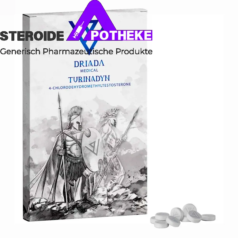 Turinadyn 10 mg Turinabol (4-Chlordehydromethyltestosteron) von Driada Medical – orales anaboles Steroid mit starken anabolen und minimalen androgenen Eigenschaften, kein Aromatase-Substrat, ideal für trockene Massenzunahme und Ausdauersteigerung.