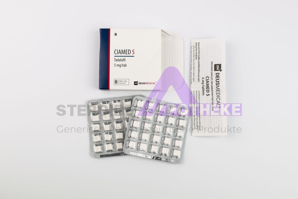 CIAMED 5mg (Tadalafil) 50 Tablettenpackung von Deus Medical für die Behandlung von erektiler Dysfunktion