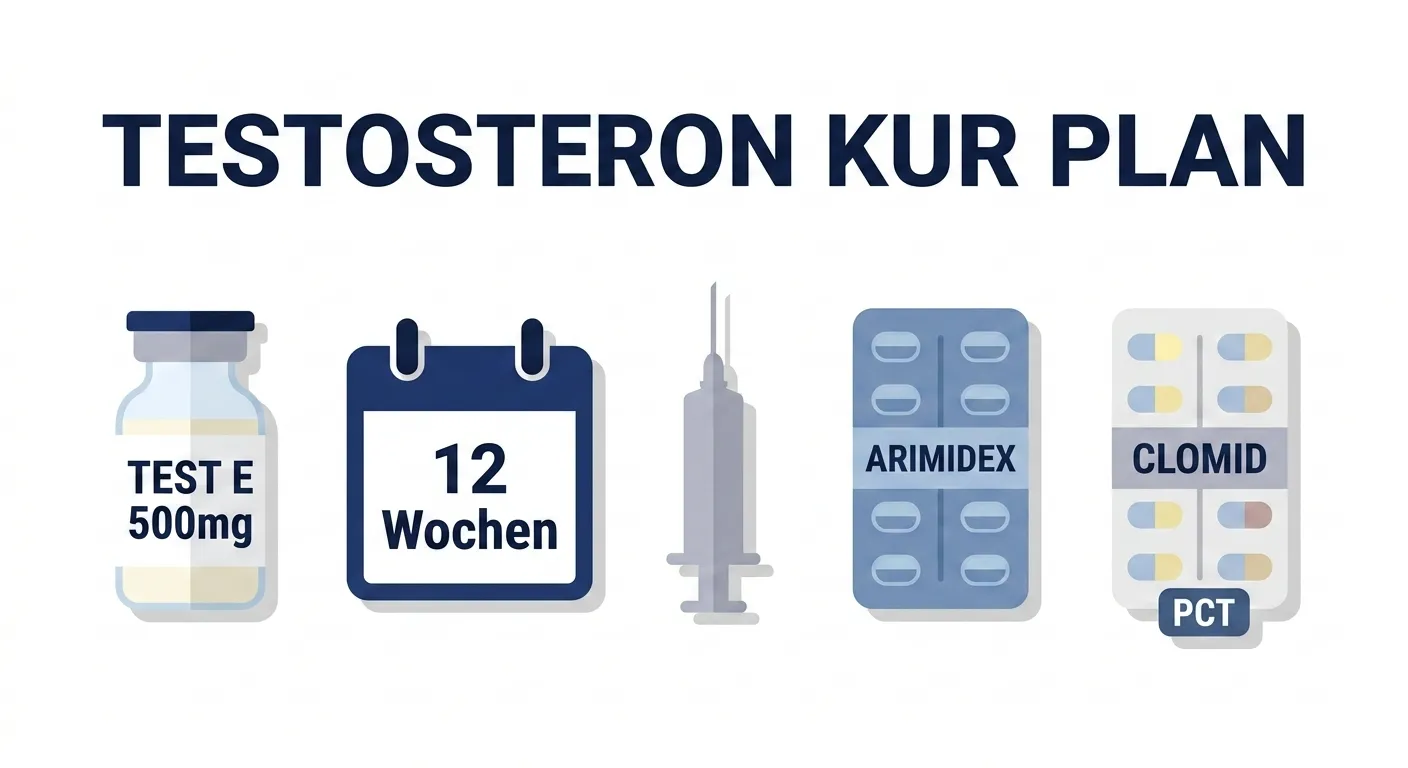 Testosteron Kur Plan – Dosierung, 12-Wochen-Zyklus mit Arimidex und PCT für Anfänger