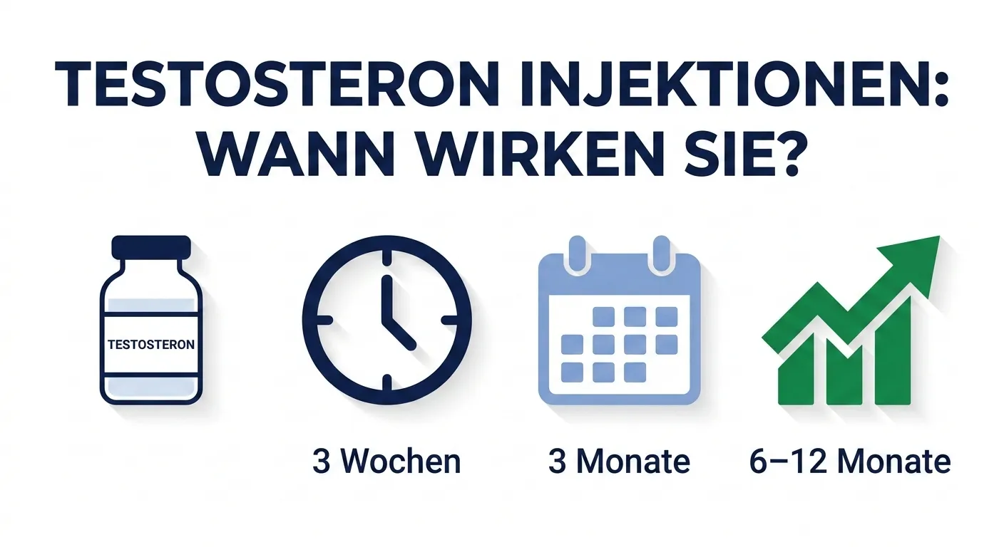 Wie lange dauert es bis Testosteron-Injektionen wirken – Zeitverlauf der Wirkungen nach 3 Wochen, 3 Monaten und 6–12 Monaten
