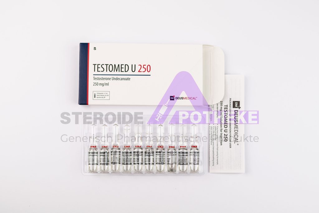 TESTOMED U 250 (Testosteron Undecanoat) 10ml Fläschchen von Deus Medical, 250mg/ml, für langfristige Testosteronersatztherapie