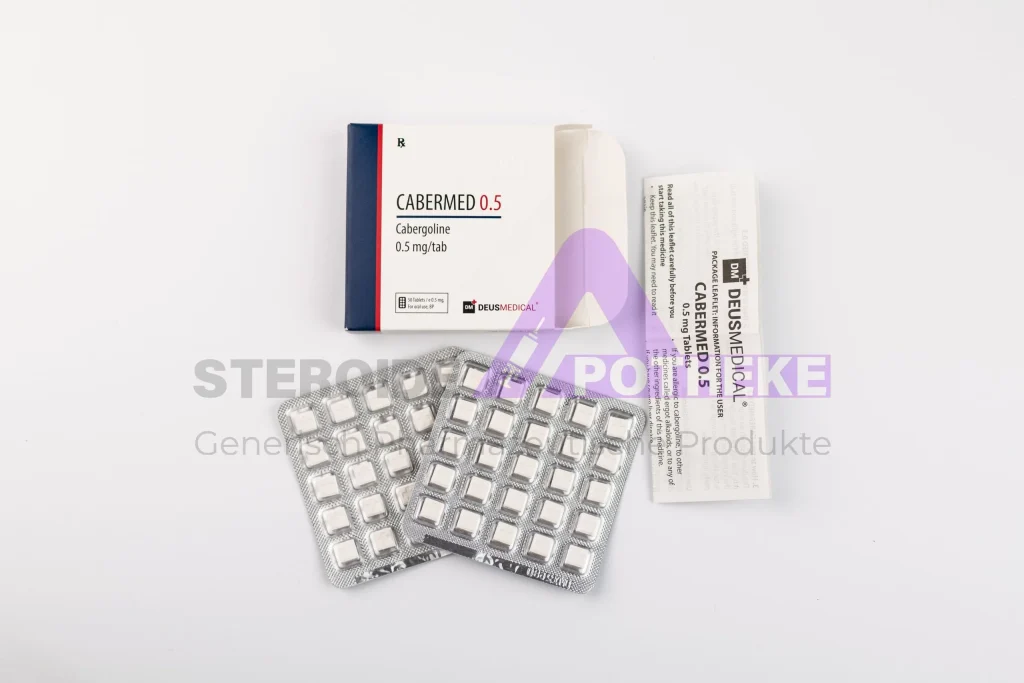 Cabermed 0.5 Cabergolin von Deus Medical – 4 Tabletten à 0,5 mg zur Senkung erhöhter Prolaktinwerte während anaboler Steroid-Kuren