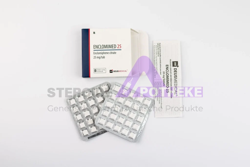 Enclomimed 25 Enclomiphen Citrat von Deus Medical – 50 Tabletten à 25 mg zur natürlichen Stimulation des Testosteronspiegels nach der Kur