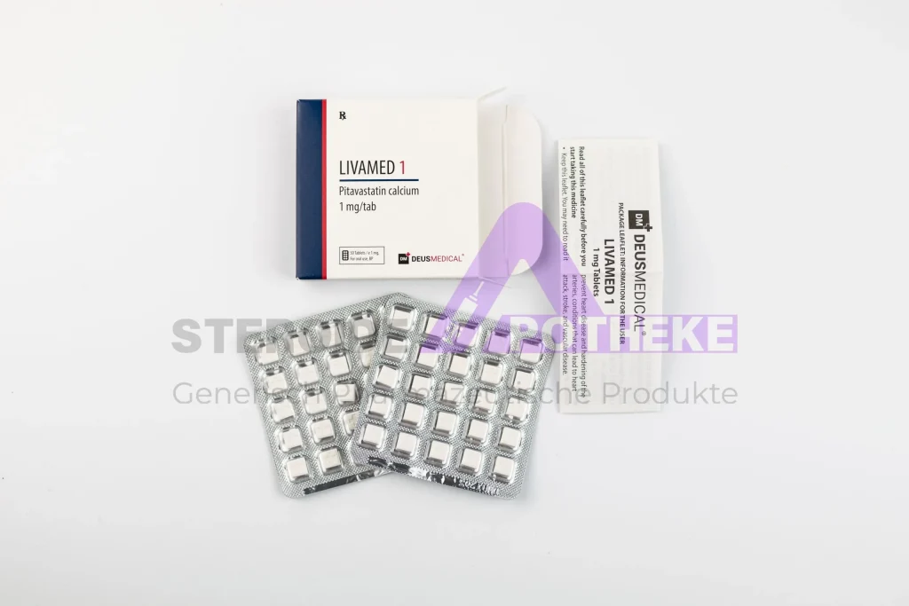 Livamed 1 Pitavastatin Calcium von Deus Medical – 28 Tabletten à 1 mg zur effektiven LDL-Cholesterin-Senkung und Herz-Kreislauf-Prävention