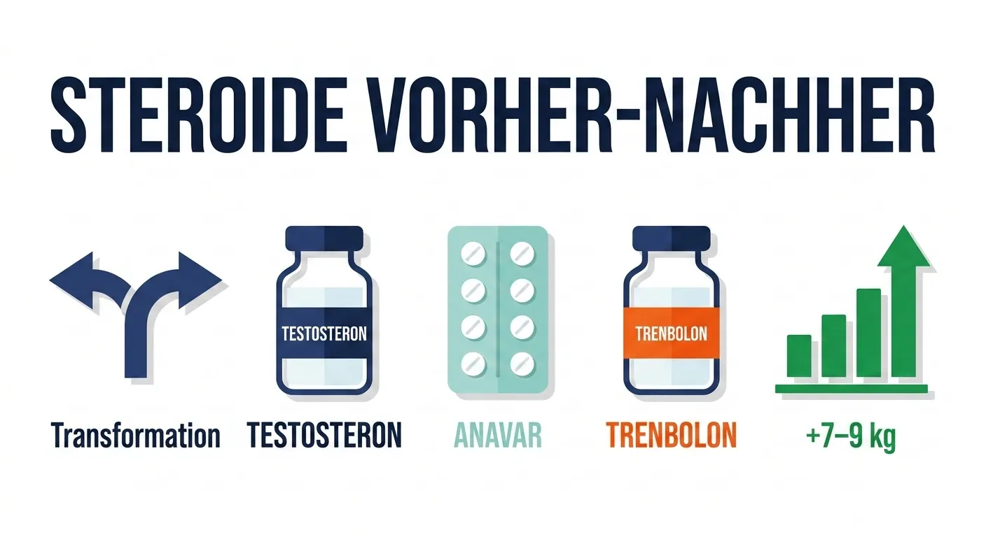 10 Vorher-Nachher Bilder von Steroiden – Transformationen mit Testosteron, Anavar und Trenbolon