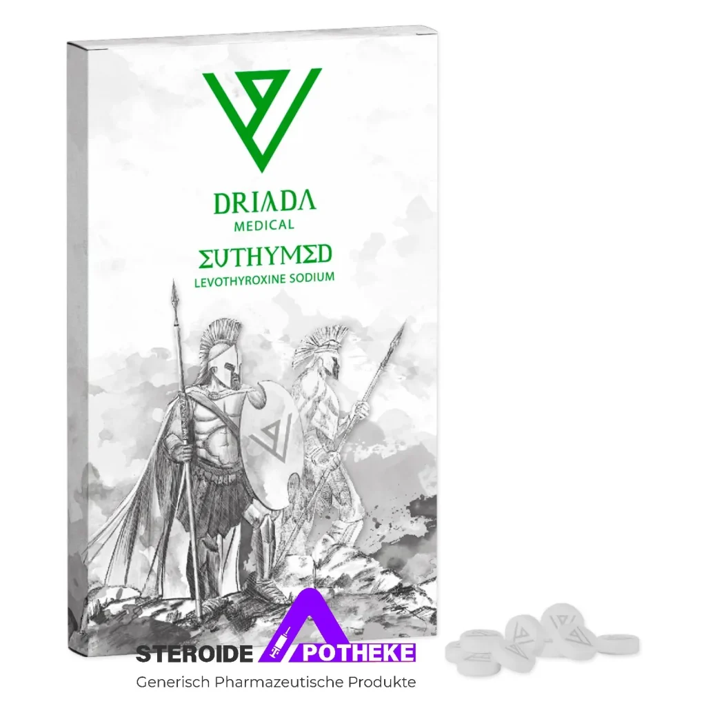 T4 EuthyMed 50 µg Levothyroxin-Natrium von Driada Medical – 50 Tabletten zur Unterstützung der Schilddrüsen-Funktion, Steigerung des Stoffwechsels und gezielten Fettabbau bei Hypothyreose oder kalorienreduzierter Diät