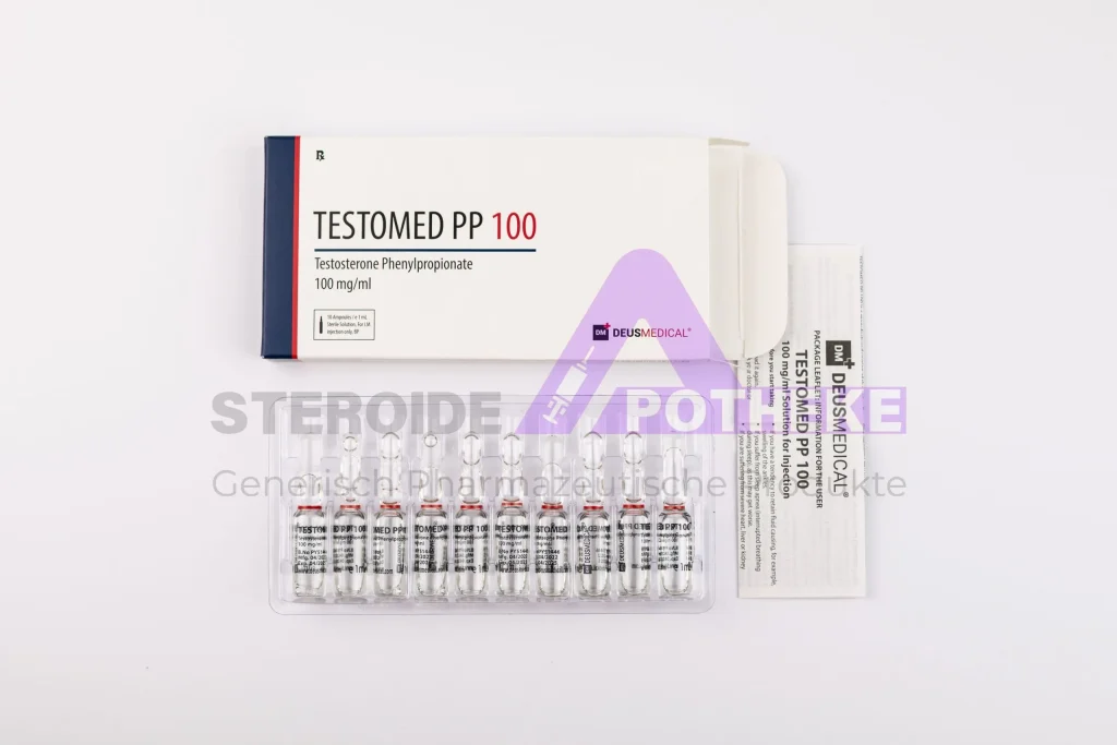 Testomed PP 100 Testosteron Phenylpropionat von Deus Medical – 10 ml Fläschchen 100 mg/ml für schnelle Testosteron-Ausschüttung und kurze Kurzzeit-Kuren