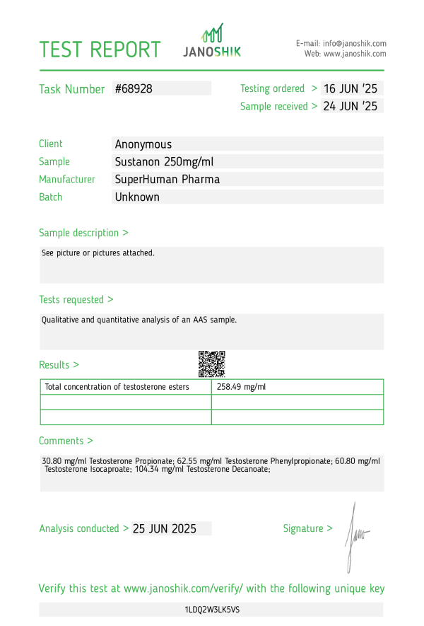 Sustanon Superhuman pharma Labor