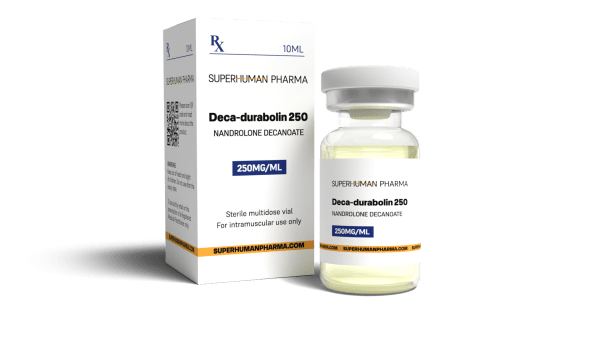 Deca Durabolin 10 ml [250 mg/ml] von SuperHuman Pharma, ein Präparat für den Muskelaufbau und die Stärkung der Kraft