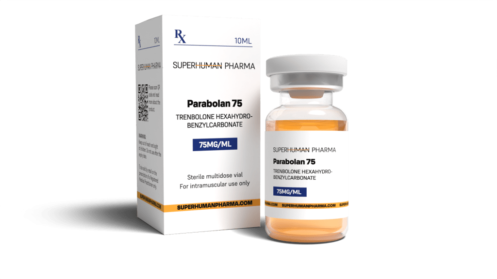 Parabolan 10 ml [75 mg/ml] von SuperHuman Pharma, ein Präparat zur Unterstützung des Muskelaufbaus und der Kraftsteigerung