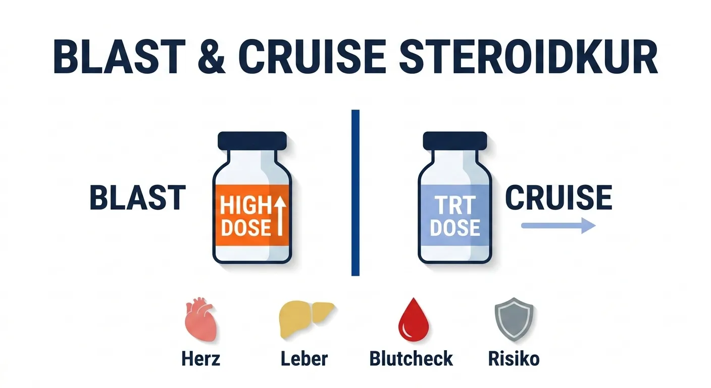 Blast & Cruise Steroidkur – Risiken für Herz, Leber und Gesundheit bei dauerhafter Steroidanwendung ohne Pause