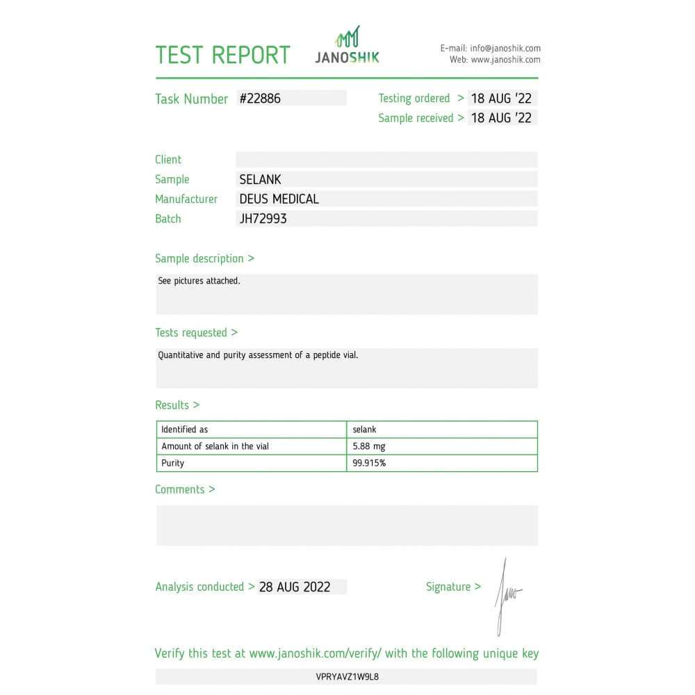 Selank (Selank Anxiolytic Peptide) Deus Medical 2 Selank Peptide | Deus Medical Anxiolytikum 5mg