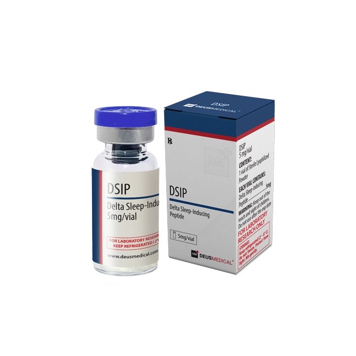 DSIP (Delta-Schlaf-induzierendes Peptid) 5 mg lyophilisiertes Pulver in steriler Durchstechflasche zur Rekonstitution mit bakteriostatischem Wasser und subkutaner Injektion – synthetischer Neuromodulator von DeusMedical