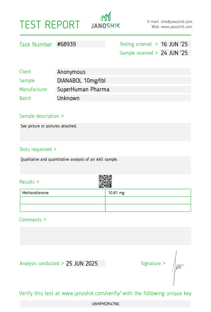 Labortest von Dianabol Superhuman-pharma