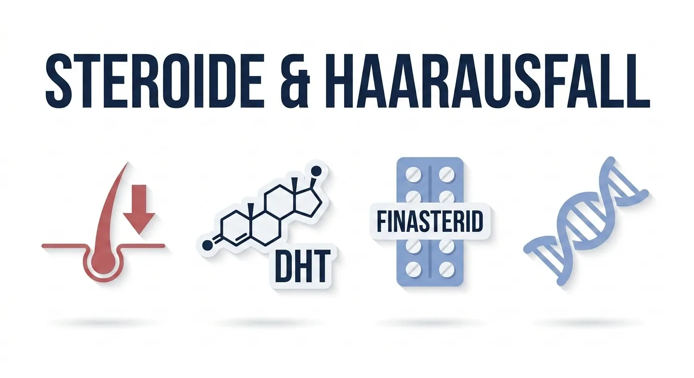 Steroide und Haarausfall – DHT-Risiko, genetische Veranlagung und Prävention mit Finasterid