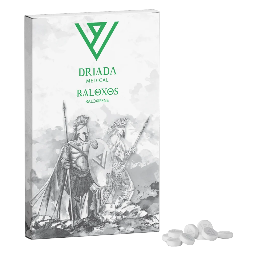 Raloxos 30 mg Raloxifene von Driada Medical – 50 Tabletten à 30 mg selektiver Östrogenrezeptor-Modulator zur Rückbildung bestehender Gynäkomastie, Knochenschutz und sicheren Post-Cycle-Therapie
