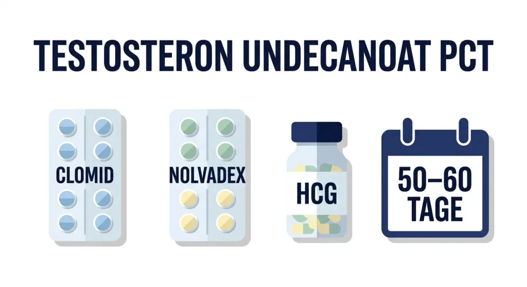 Testosteronundecanoat PCT – Clomid, Nolvadex und HCG nach dem Zyklus mit richtigem Timing ab Tag 50–60