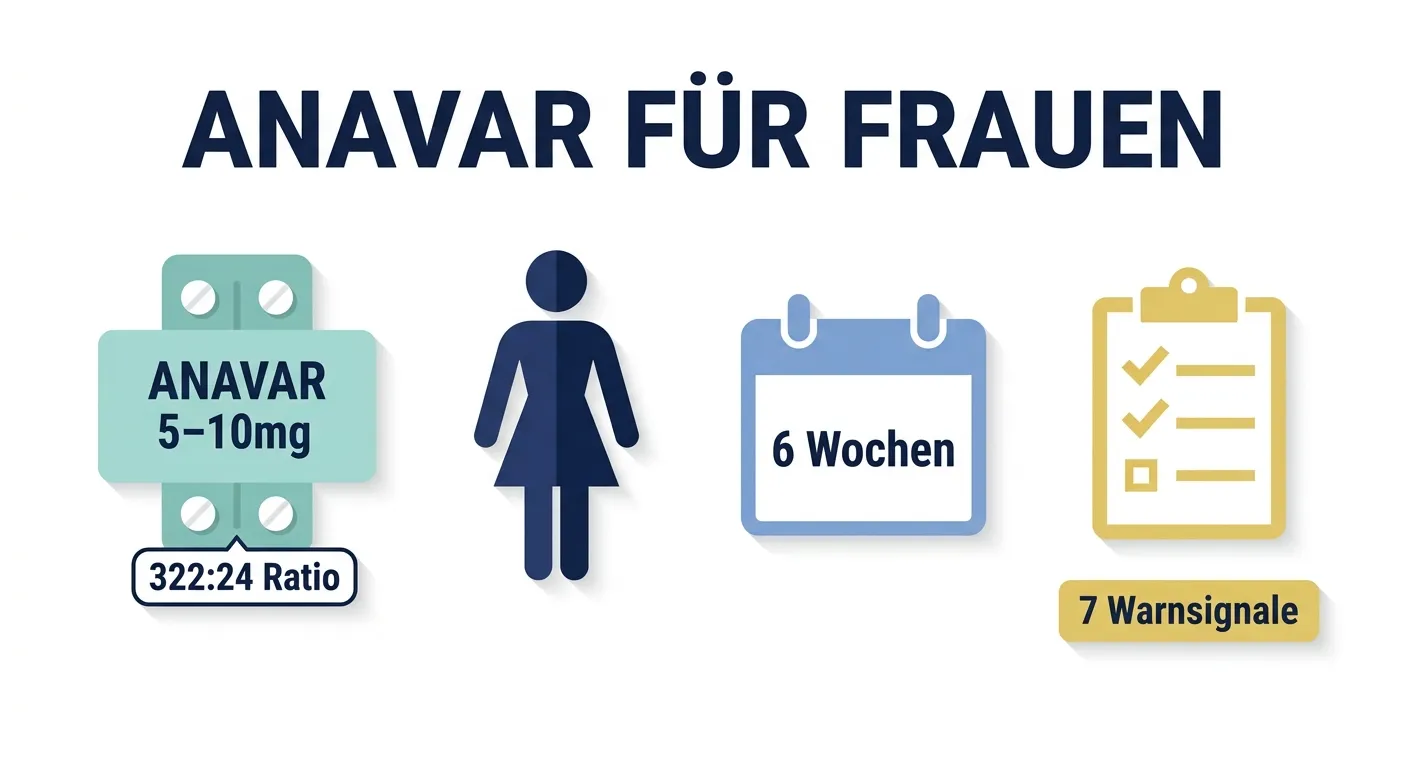 Anavar für Frauen – Dosierung 5–10mg täglich, 6-Wochen-Kur-Plan und Ergebnisse mit 2–4 kg fettfreier Muskelmasse