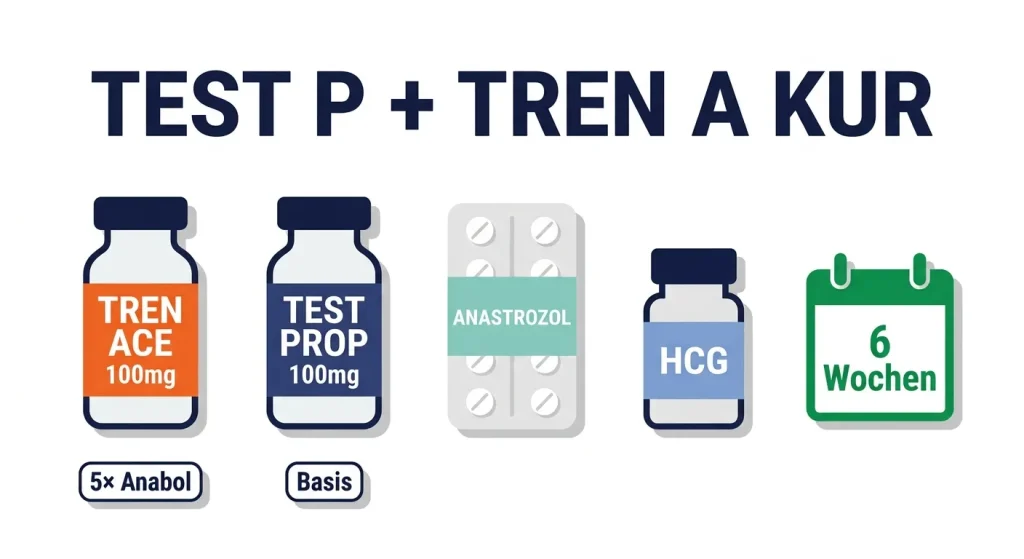 Testosteron Propionat und Trenbolon Acetat Kur – 6-Wochen Definitionsphase mit Anastrozol, HCG und PCT für erfahrene Anwender